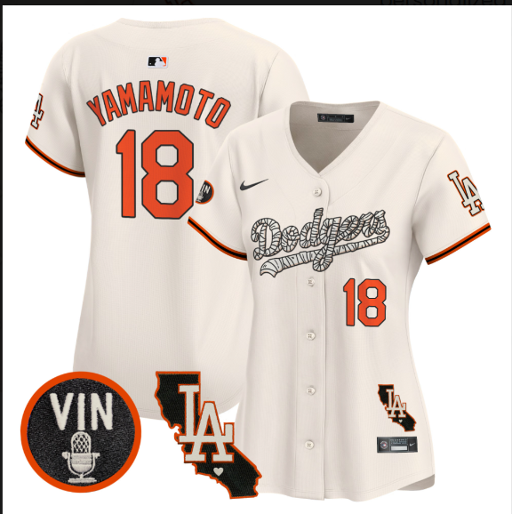 Women Los Angeles Dodgers #18 Yamamoto 2025 cream Limited Stitched Jersey